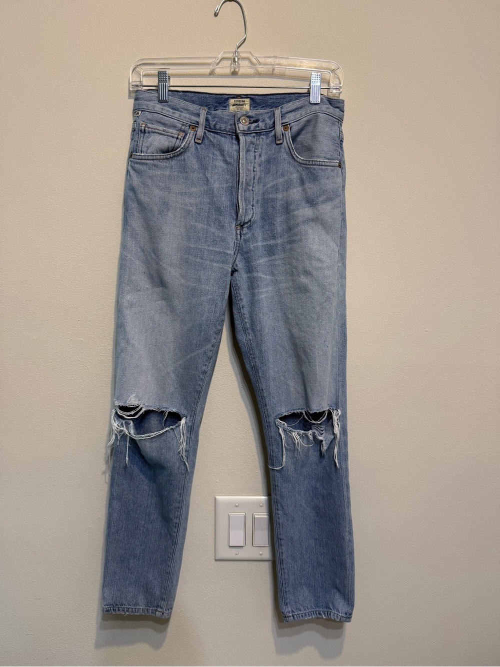 Citizens Of Humanity High-Rise Light Blue Distressed Jeans
